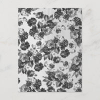 Rustieke botanische  zwart wit bloemen