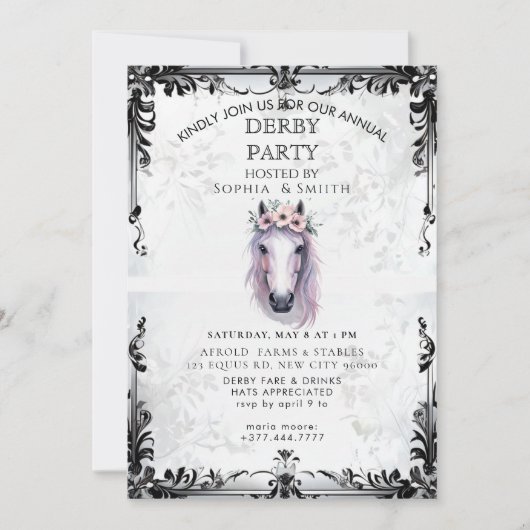 Rustieke Bourbon Derby Feest Uitnodiging (Voorkant)