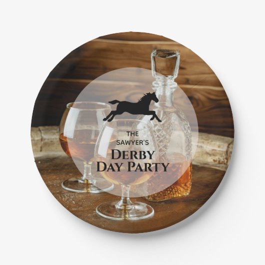 Rustieke Bourbon Derby Horse Racing Papieren Bordje (Voorkant)