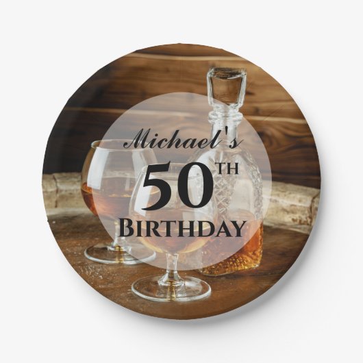 Rustieke Bourbon Whiskey verjaardagsfeestje Papieren Bordje (Voorkant)