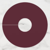 Rustieke Bourgogne Bloem Houten Bruiloft Wijnglaslabel (Achterkant)