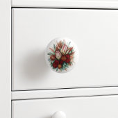 Rustieke Bourgogne Bloemen Botanisch Boeket Artist Keramische Knop