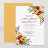 Rustieke Bourgogne Bloemen Geel Zonnebloemen Bruil Kaart (Voorkant / Achterkant)