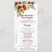 Rustieke Bourgogne Bloemen Geel Zonnebloemen Bruil Programmakaart (Voorkant / Achterkant)