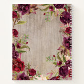 Rustieke Bourgogne Bloemen Mason Jar Trouwplannen Notitieboek (Achterkant)