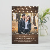 Rustieke Bourgogne Bloemen String Lights Mason Jar Save The Date (Staand voorkant)
