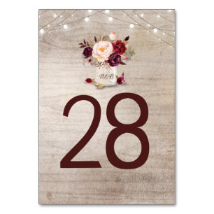 Rustieke Bourgogne Bloemen Tafel Aantal Kaarten