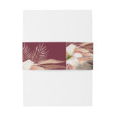 Rustieke Bourgogne Bloemen Trouwbuik Band Uitnodigingen Wikkel (Achterkant Voorbeeld)