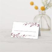 Rustieke Bourgogne Bloemen Wildflower bruiloft Plaatskaartje (Voorkant)