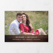 Rustieke Bourgogne Bloemen Witte Pompoen Herfst Br Drieluik Uitnodiging (Cover)