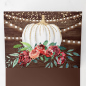 Rustieke Bourgogne Bloemen Witte Pompoen Herfst Br Drieluik Uitnodiging (Binnenzijde eerst)