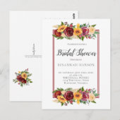 Rustieke Bourgogne Bloemen Zonnebloemen Vrijgezell Briefkaart (Voorkant / Achterkant)