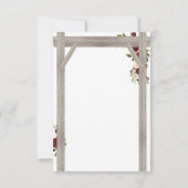 Rustieke Bourgogne Blush Bloemen Boho Huwelijk RSV RSVP Kaartje (Achterkant)