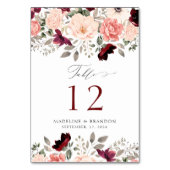 Rustieke Bourgogne Blush Bloemen Elegante bruiloft Kaart (Achterkant)