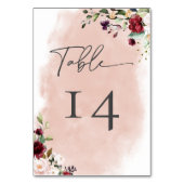 Rustieke Bourgogne & Blush Roze Rozen Bruiloft Kaart (Achterkant)