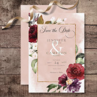 Rustieke Bourgogne & Blush Roze Rozen Bruiloft