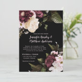 Rustieke Bourgogne, Blush Roze, Wit Bloemen Bruilo Kaart (Staand voorkant)
