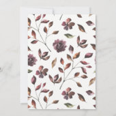 Rustieke Bourgogne Botanische Bridal Douche Uitnod Kaart (Achterkant)