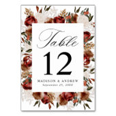 Rustieke Bourgogne en Ivoor Rozen Bruiloft Kaart (Achterkant)