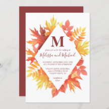 Rustieke Bourgogne en Sinaasappel Fall Leaves Wedd
