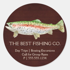 Rustieke Bourgogne Gevist gids Lake Charter Boat Ronde Sticker