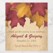 Rustieke Bourgogne Gouden Herfst Wijnfles Label Wijn Etiket (Enkel label)