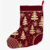 Rustieke Bourgogne & Gouden Kerstkous Grote Kerstsok (Achterkant)