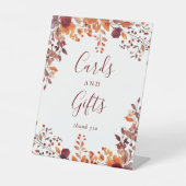 Rustieke Bourgogne Herfst Herfst Kaarten en gesche Reclamebord Met Voetstuk (Voorkant)