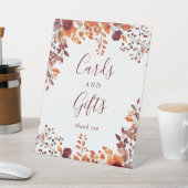 Rustieke Bourgogne Herfst Herfst Kaarten en gesche Reclamebord Met Voetstuk (Insitu)