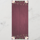 Rustieke Bourgogne Hout & String Lights Bruiloft M Menu (Achterkant)