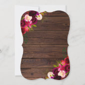Rustieke Bourgogne Lace Floral | Barn Country Wedd Kaart (Achterkant)
