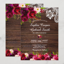 Rustieke Bourgogne Lace Floral | Barn Wood Wedding
