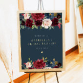Rustieke Bourgogne Marine Bloemen Bridal Brunch We Poster