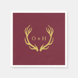 Rustieke Bourgogne Marsala Trouwpapier Servet