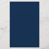 Rustieke Bourgogne Navy Blue Floral Wedding Menu (Achterkant)