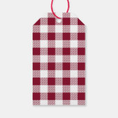 Rustieke Bourgogne Plaid Vrolijk Kerstfeest Cadeaulabel (Achterkant)