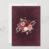 Rustieke Bourgogne Roze Bloemen Kaart (Achterkant)