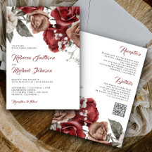Rustieke Bourgogne Rozen Alles in Eén QR Code Trou