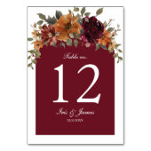 Rustieke Bourgogne Rust Bloemen Trouwen Vrijgezell Kaart (Voorkant)