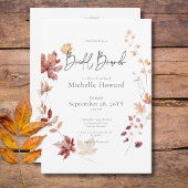 Rustieke Bourgogne & Rust Herfst bladeren bruids b Kaart