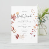 Rustieke Bourgogne & Rust Herfst bladeren bruids b Kaart (Staand voorkant)