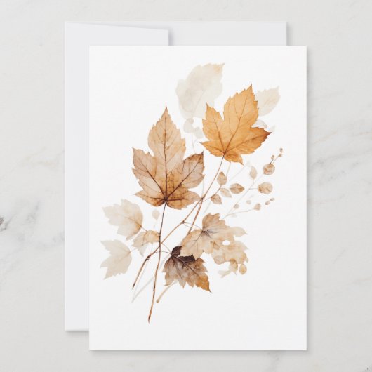 Rustieke Bourgogne & Rust Herfst bladeren bruids b Kaart (Achterkant)