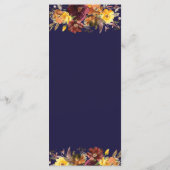 Rustieke Bourgogne Rust Sinaasappel Geel Bloemen B Programmakaart (Achterkant)