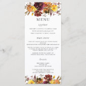 Rustieke Bourgogne Rust Sinaasappel Geel Bloemen B Programmakaart (Voorkant)