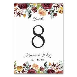 Rustieke Bourgogne Sinaasappel Waterverf Bloemenbr Kaart