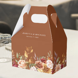 Rustieke Bourgogne Terracotta Bloemenbruiloft Bedankdoosjes