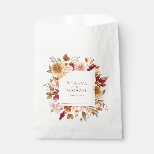 Rustieke Bourgogne Terracotta Bloemenbruiloft Bedankzakje (Voorkant)