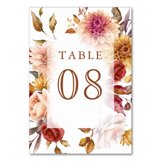 Rustieke Bourgogne Terracotta Bloemenbruiloft Kaart (Achterkant)