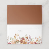 Rustieke Bourgogne Terracotta Bloemenbruiloft Plaatskaartje (Buitenkant ongevouwen)