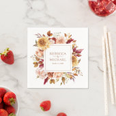 Rustieke Bourgogne Terracotta Bloemenbruiloft Servet (Insitu)